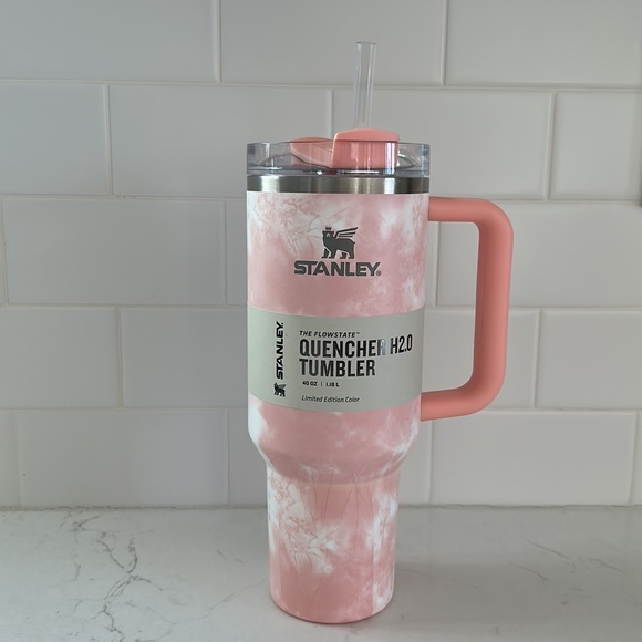 Stanley 40oz Stainless Steel H2.0 FlowState Quencher Tumbler - Peach Tie… - Picture 6 of 8